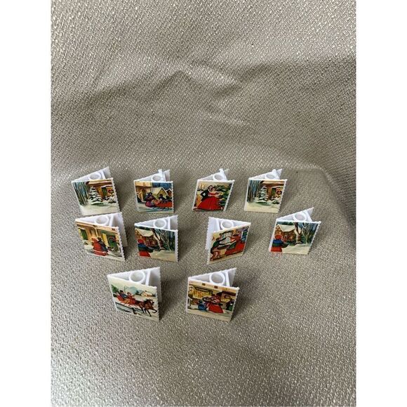 Vintage Christmas String Lights Postcard Winter Scenery Light Covers Lot of 10 - Picture 4 of 7